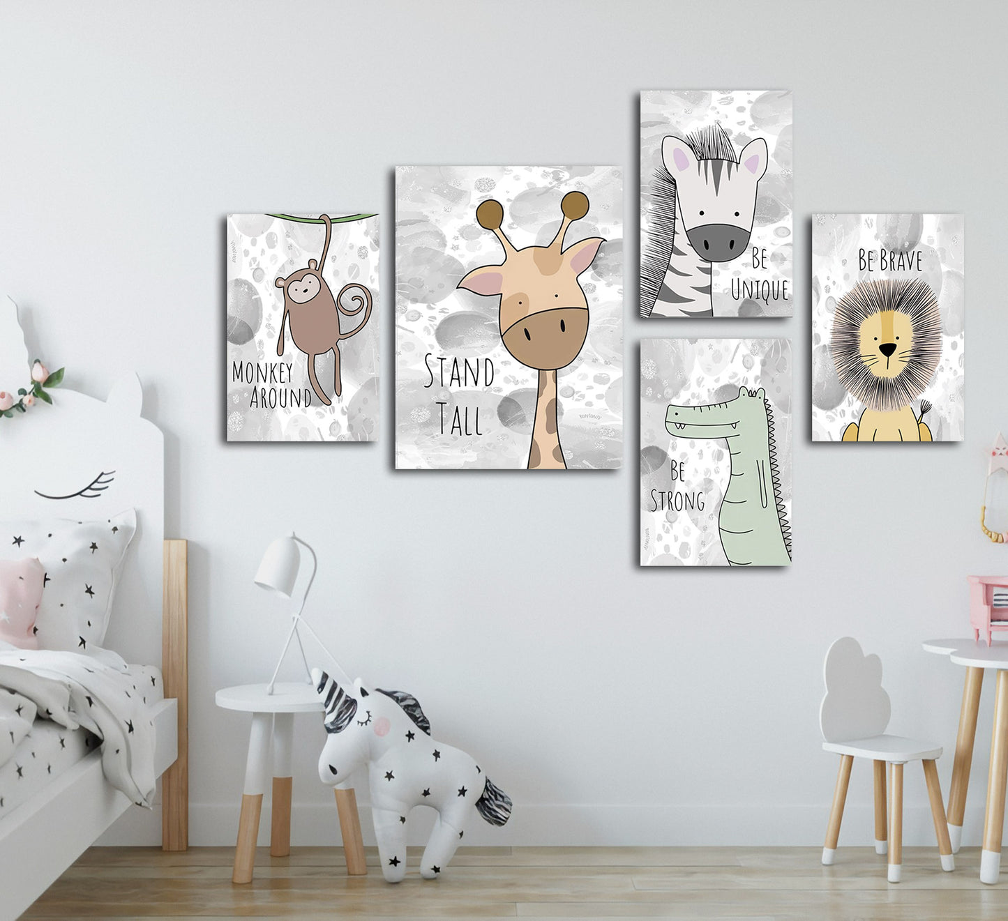 kids room wall tableau set Animals