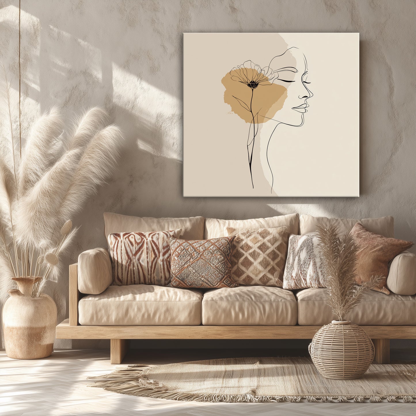 minimal boho canvas printed tableau