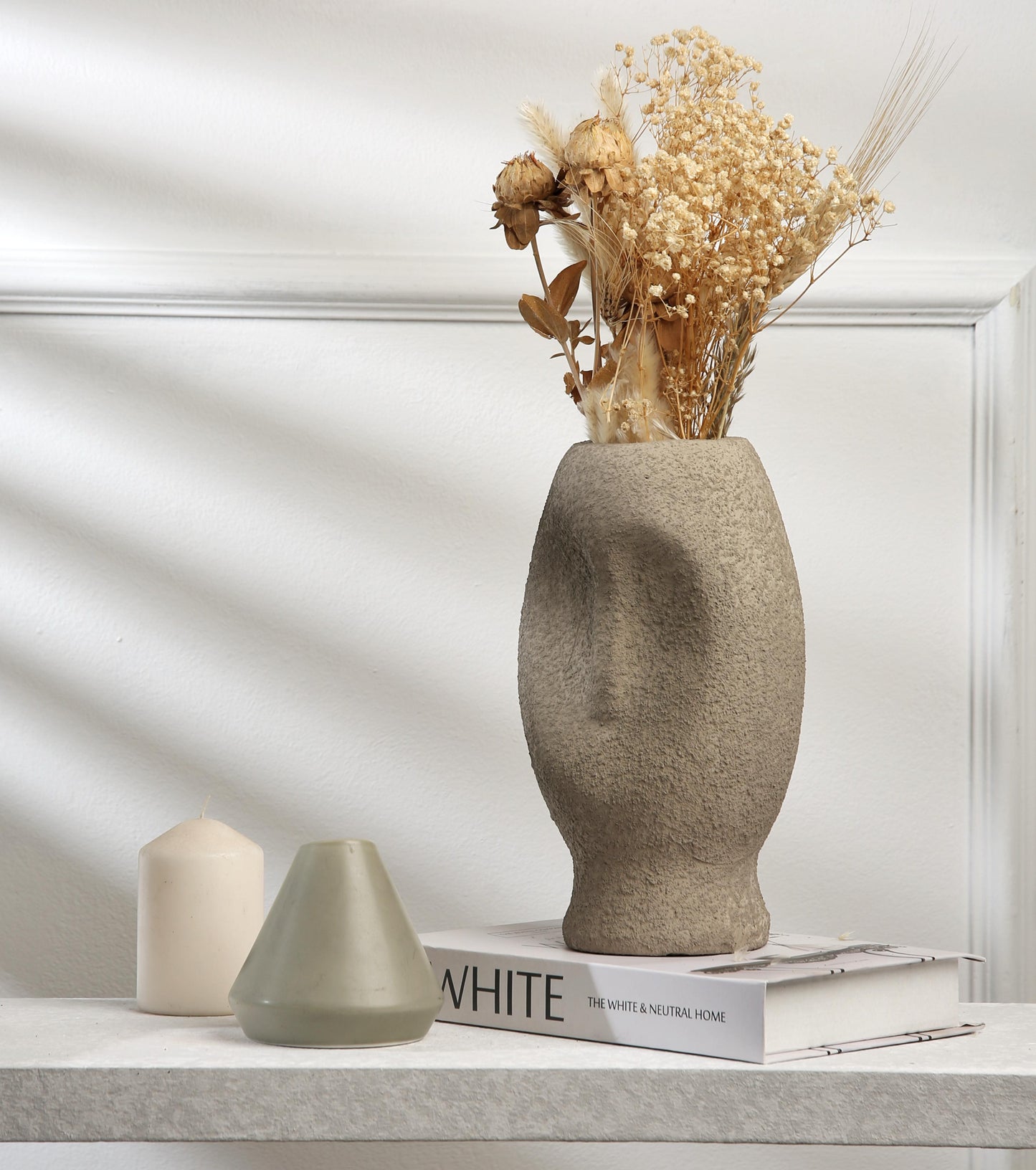 Pottery face vase