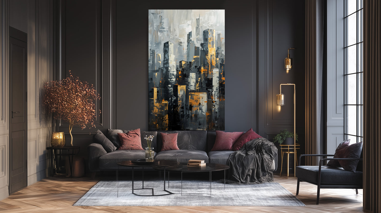 geometric canvas printed tableau
