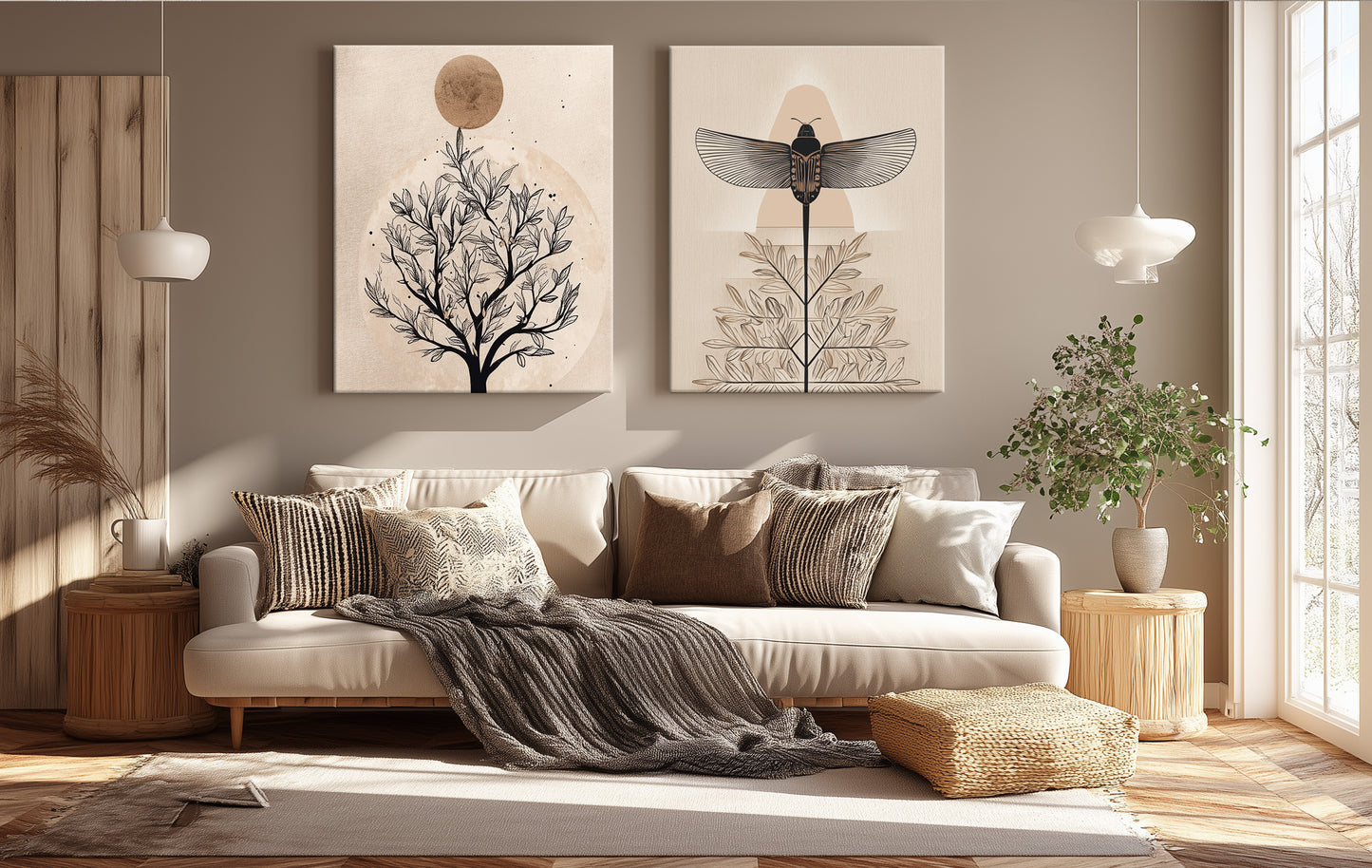 Ancient Egypt canvas printed double tableau