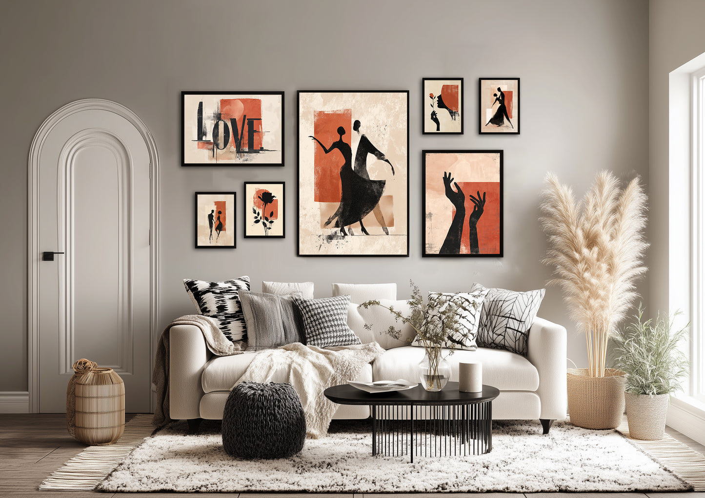 romance abstract Collection with Frame & Glass Cover