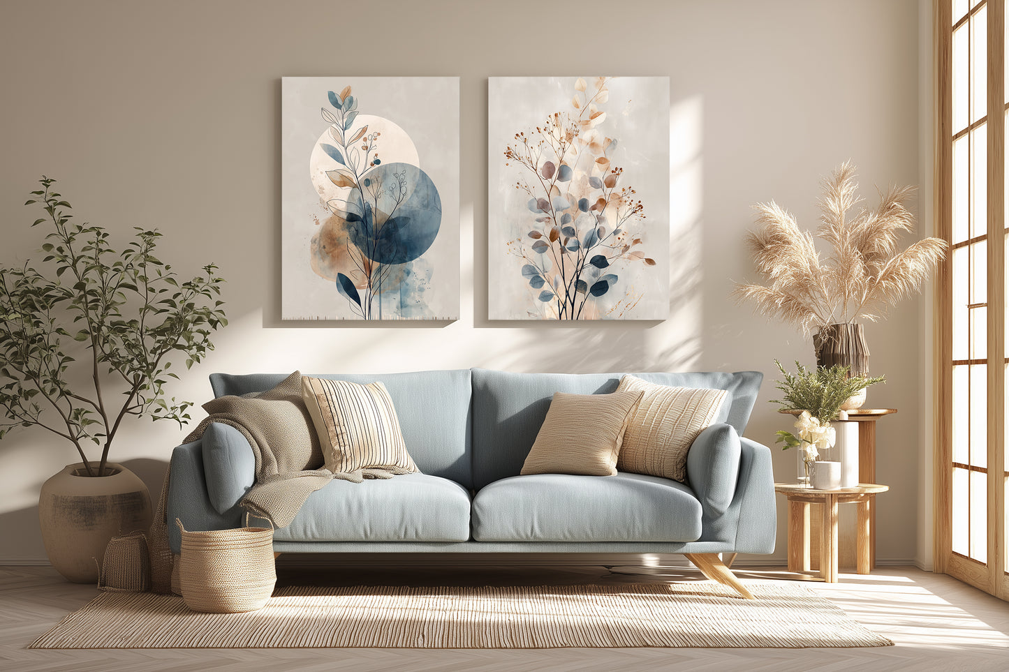 canvas printed double tableau
