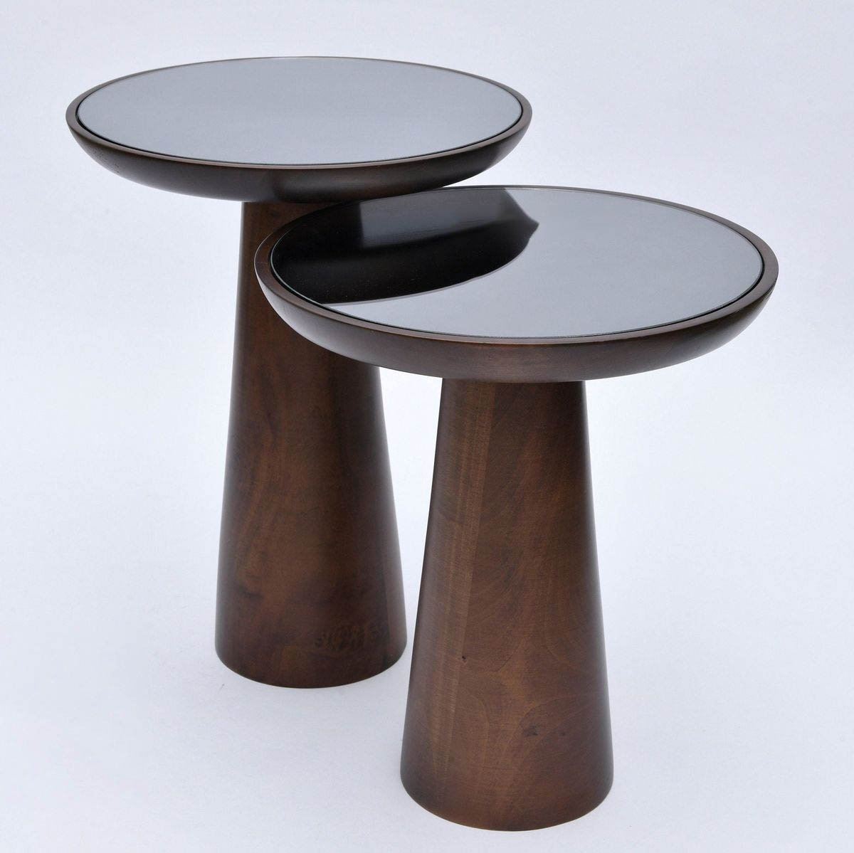 Mushroom Coffee & Side Table with glass