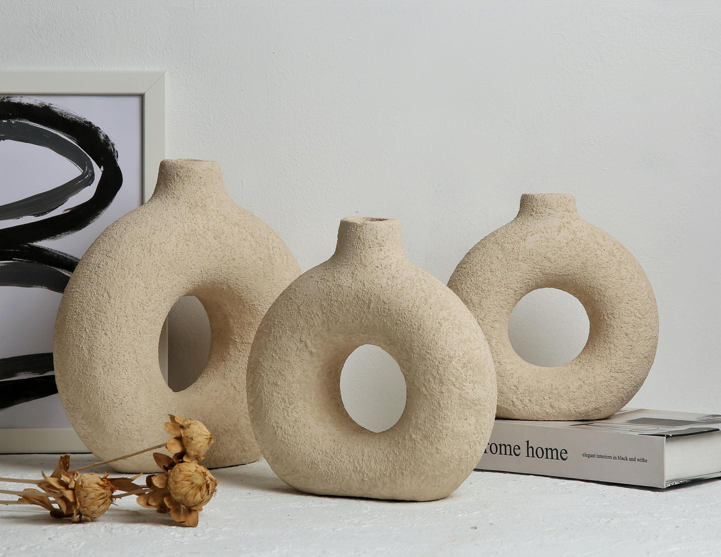 3 Donuts vase set