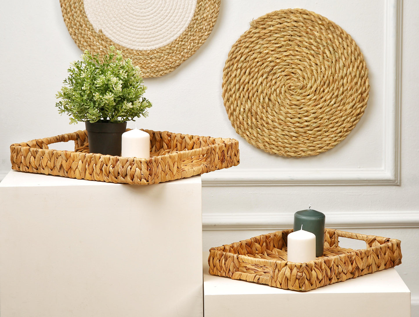 Woven trays set