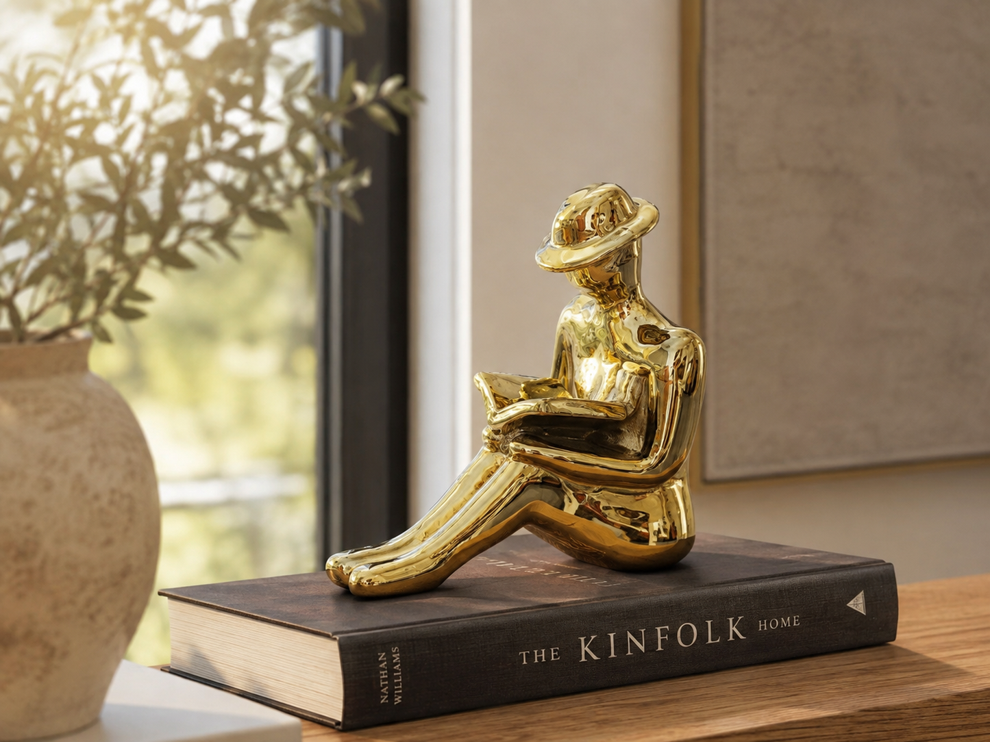 Golden reading man