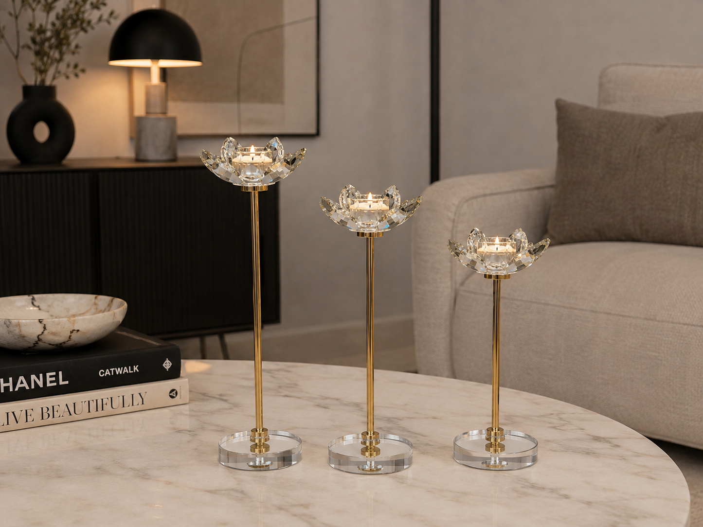 Crystal Bloom Candle Holders