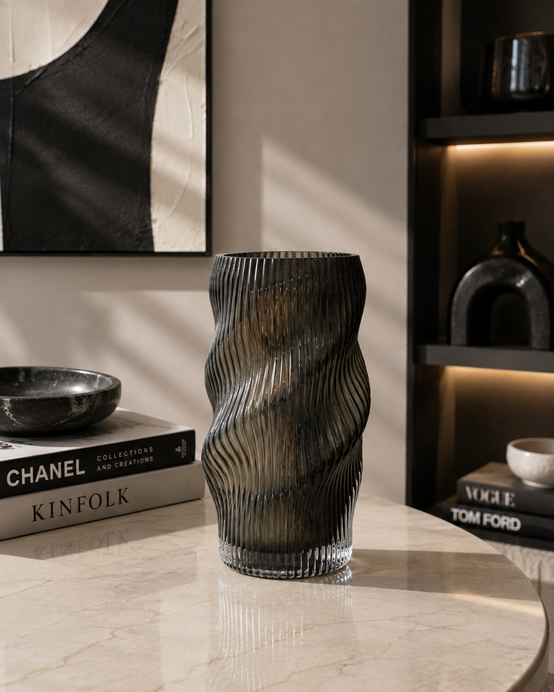 Ripple glass vase
