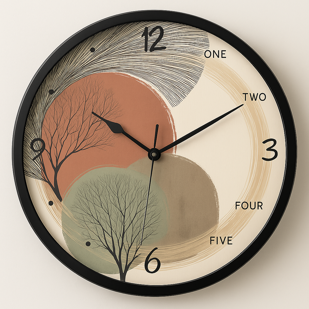 Wall clock with resin frame and glass cover