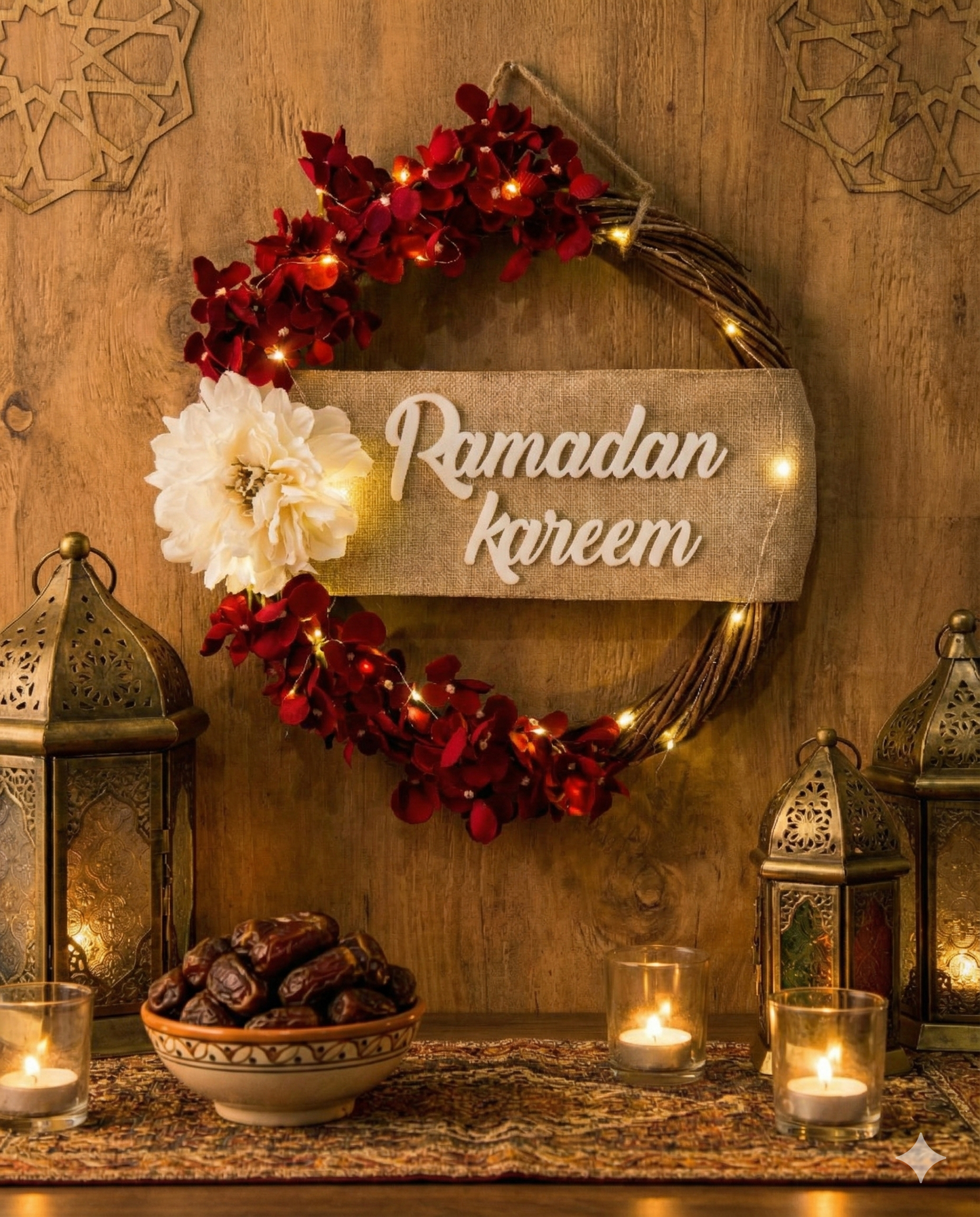 light Wreath for Ramadan (dark red color)