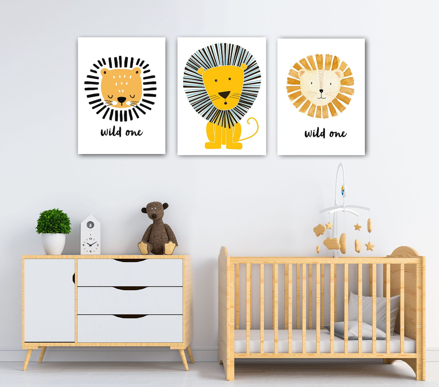 kids room wall tableau set Lion