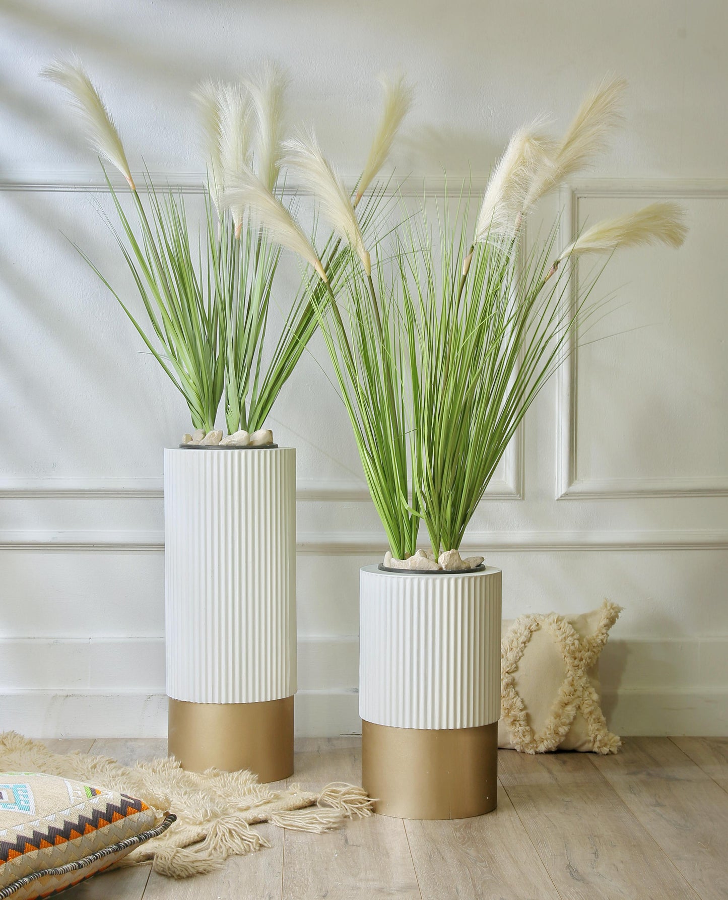 Artificial plant with wood stand