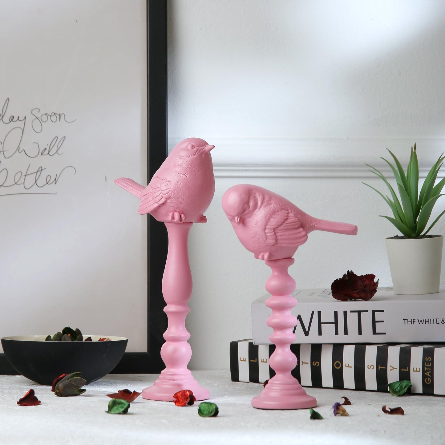 two birds set