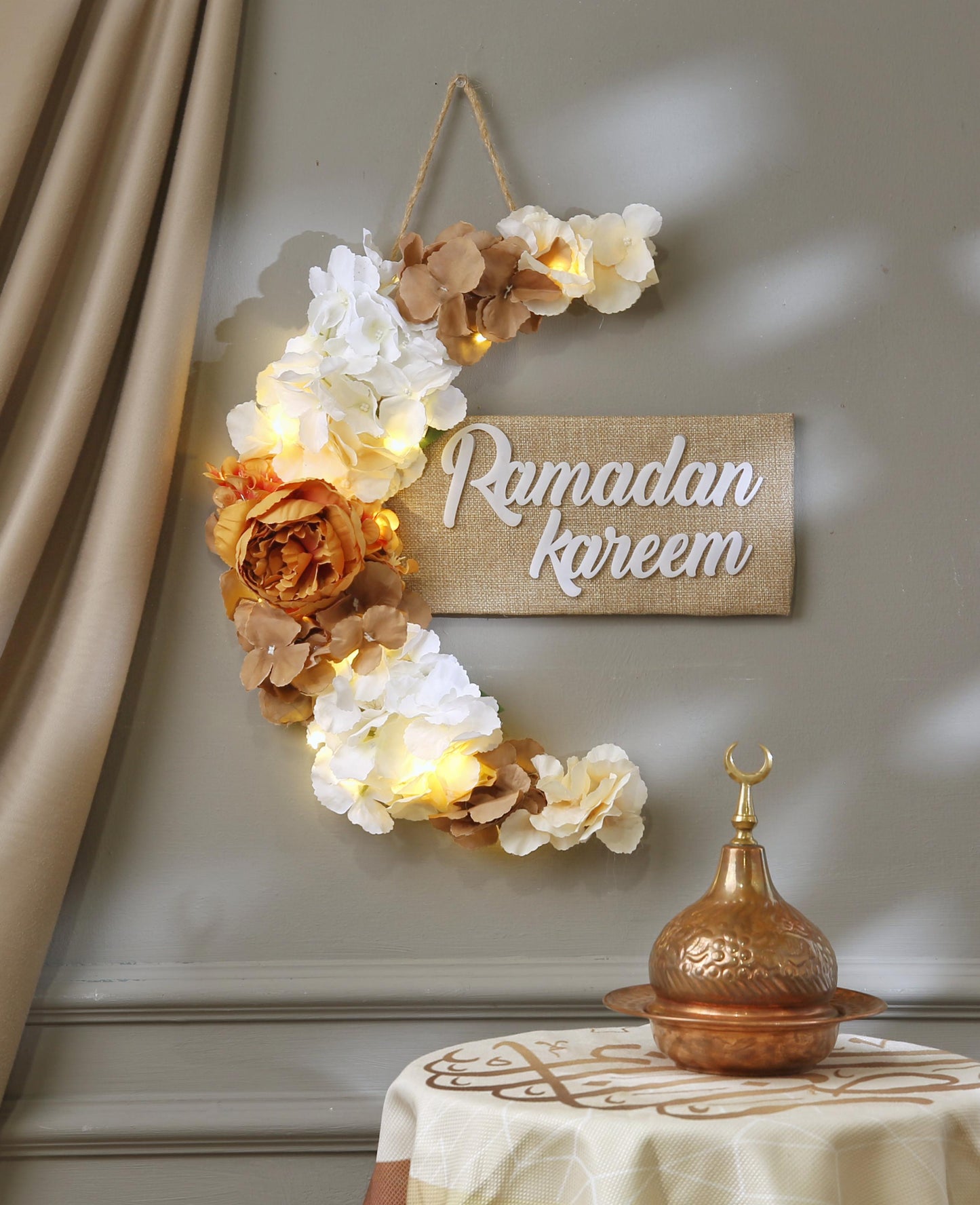 Crescent of Ramadan off white color (biege)