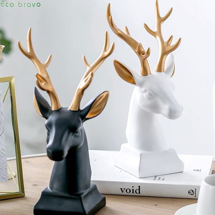 Deer head statue