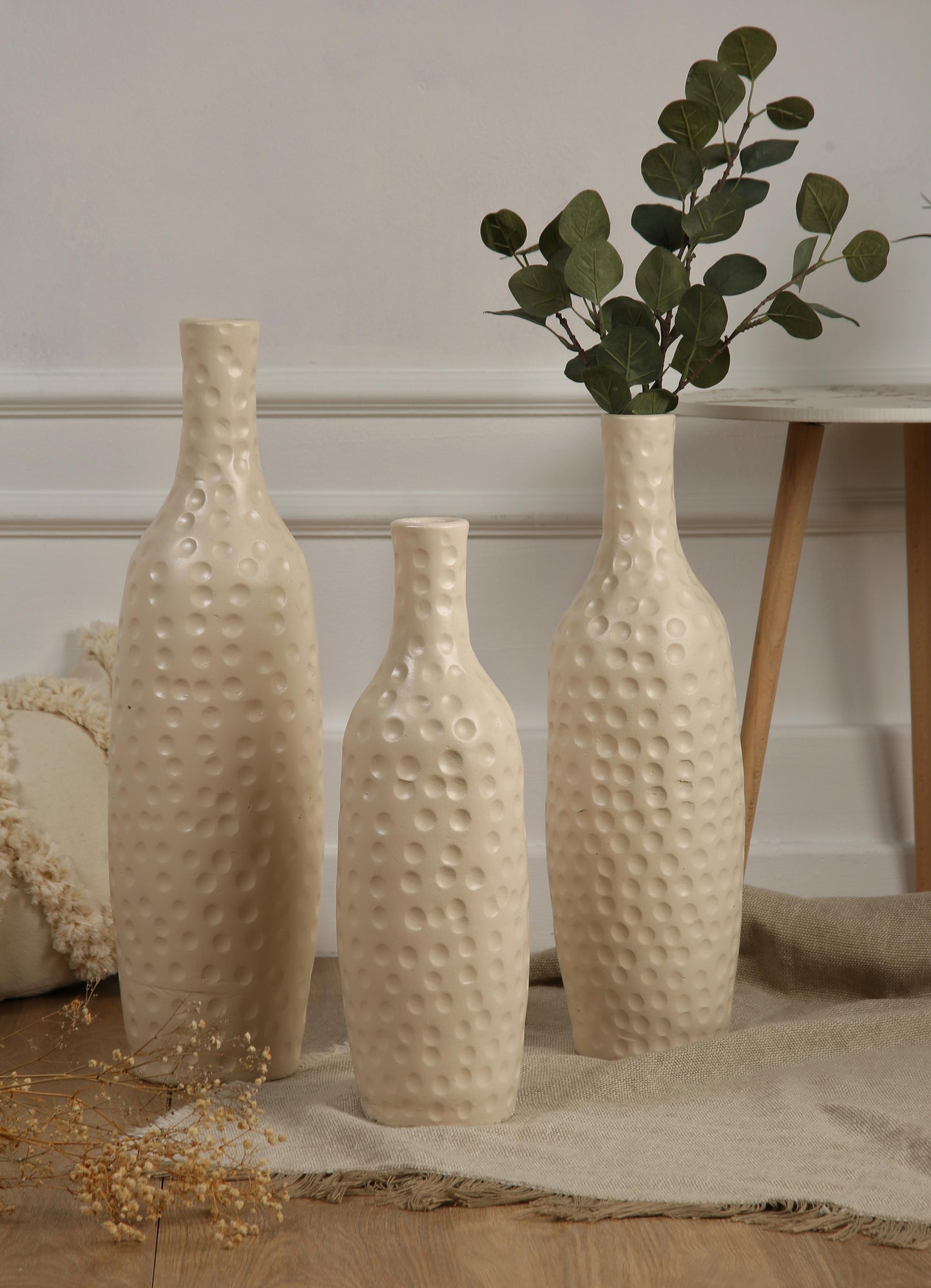 Pottery floor vases set