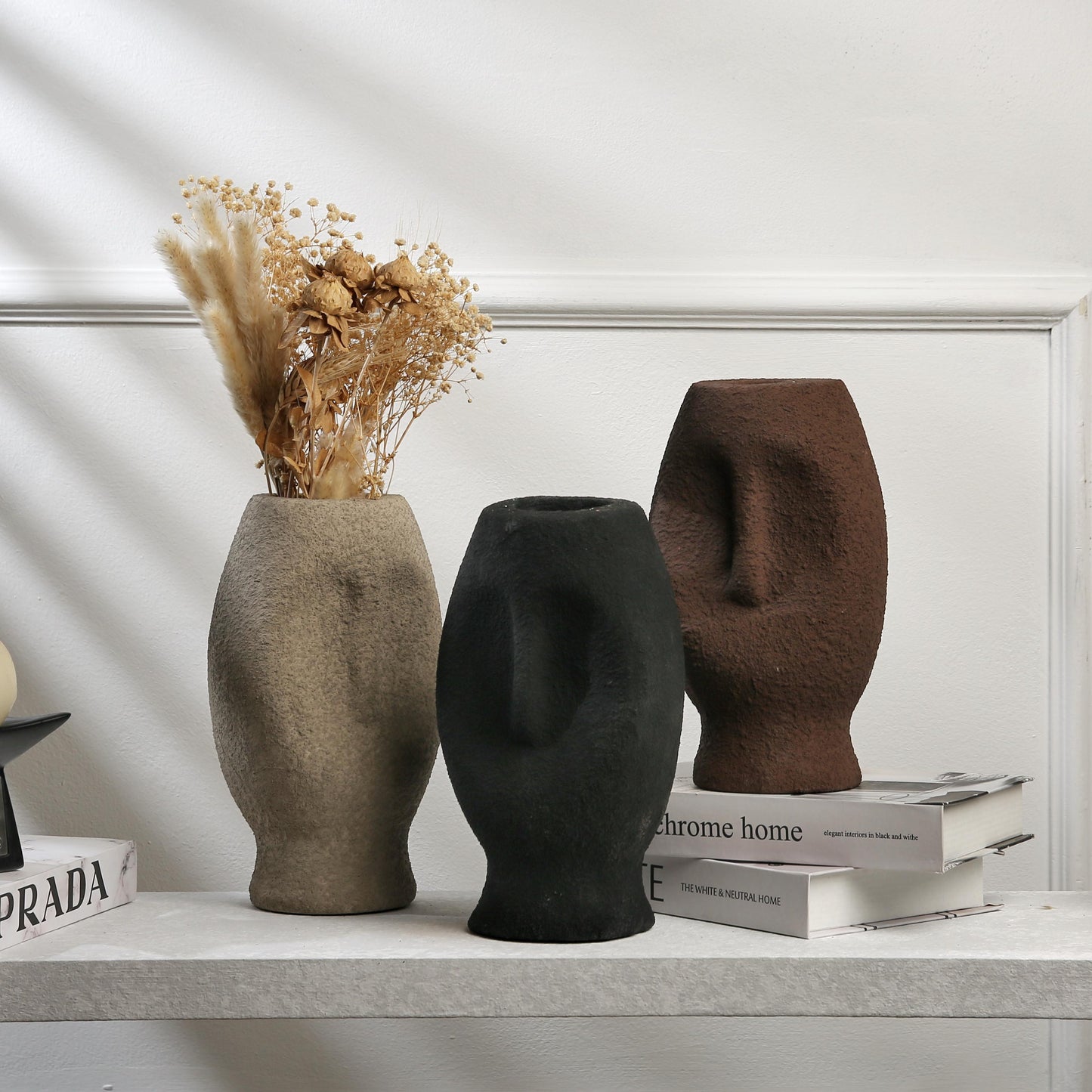 Pottery face vase