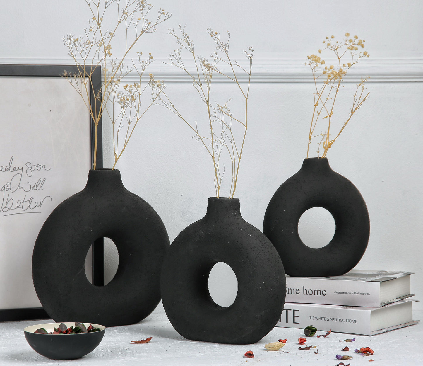 3 Donuts vase set
