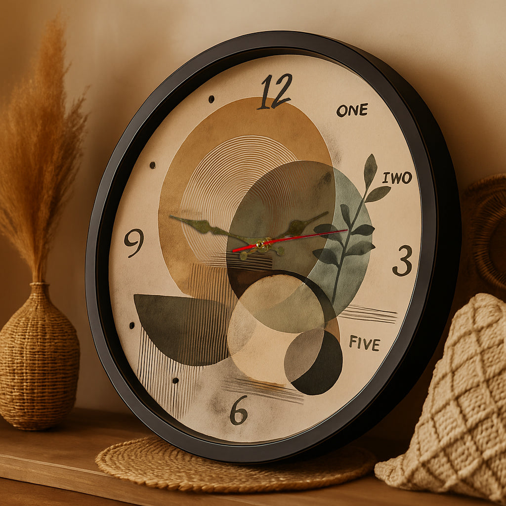 Wall clock with resin frame and glass cover
