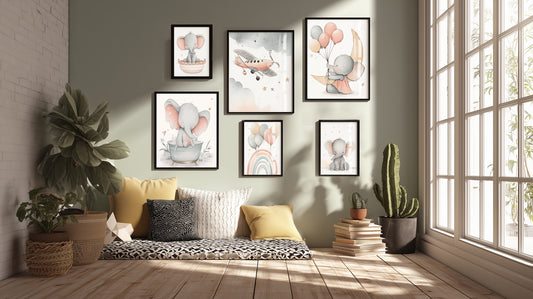 Animal set with Frame & Glass Cover