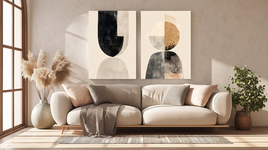 abstract canvas printed  double tableau
