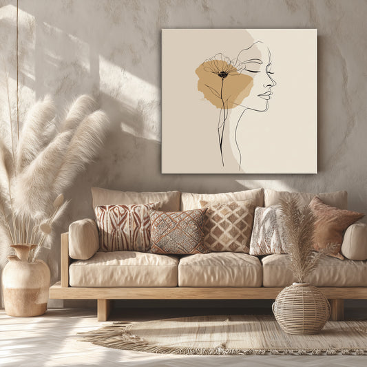 minimal boho canvas printed tableau