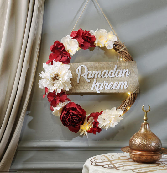 light Wreath for Ramadan with red flower color