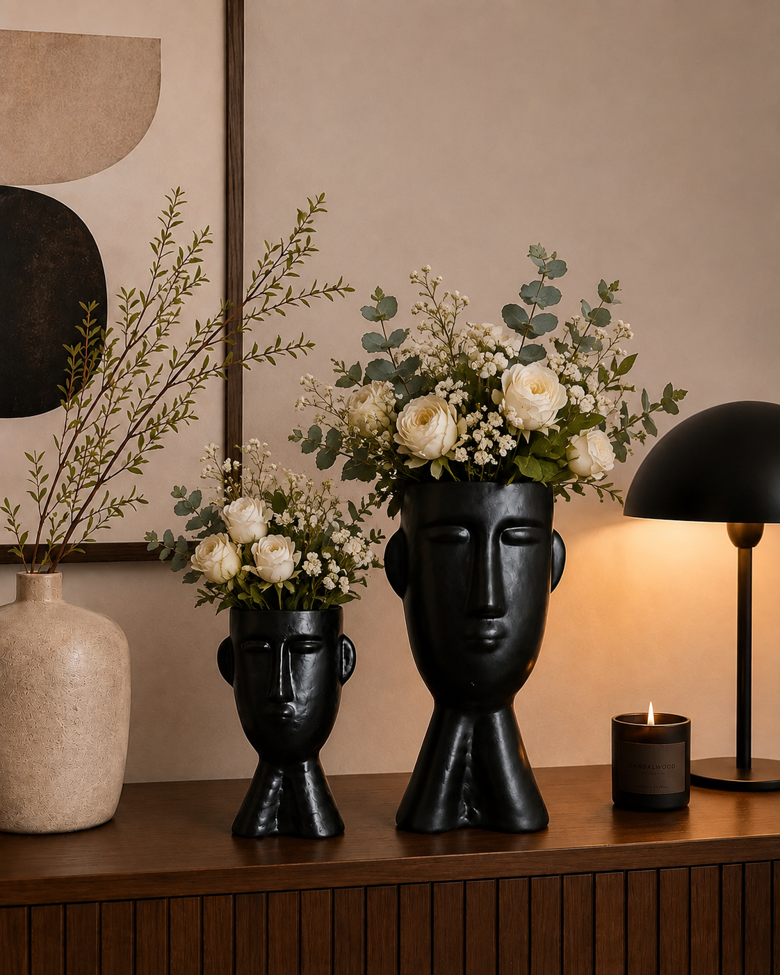 Modern Face Vase Set