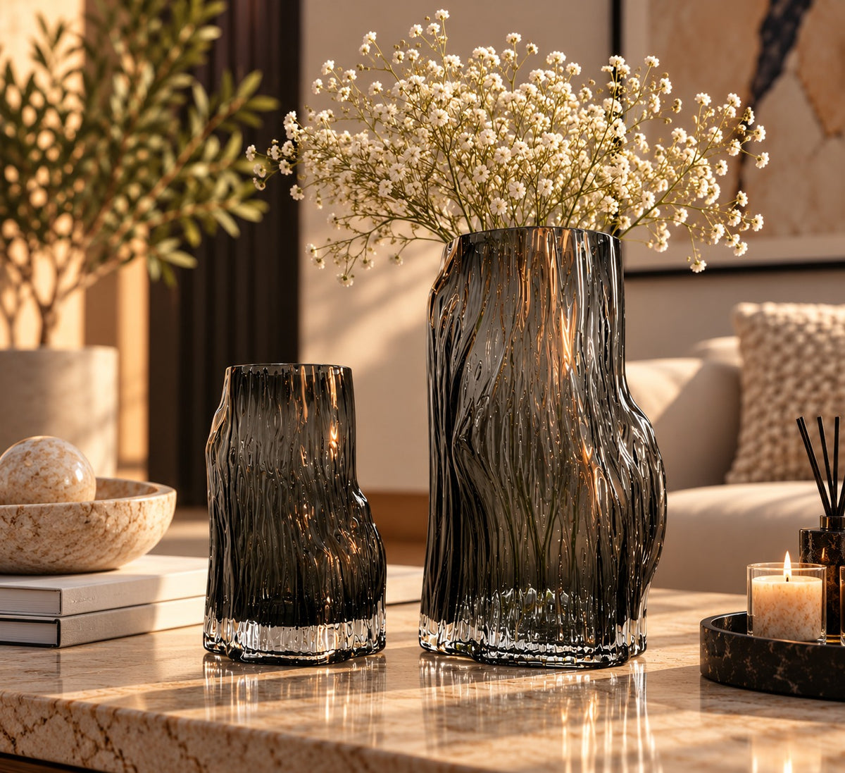 Lava Glass Vase Set