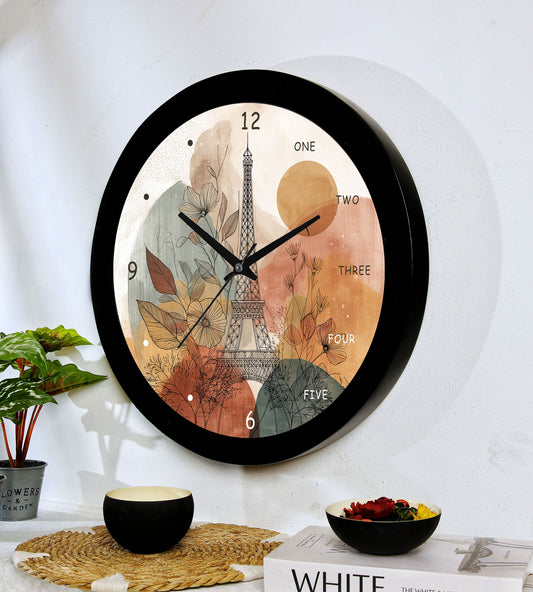 Boho Wall clock with resin frame and glass cover