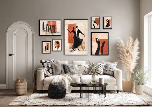 romance abstract Collection with  Frame & Glass Cover
