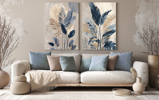 boho canvas printed  double tableau