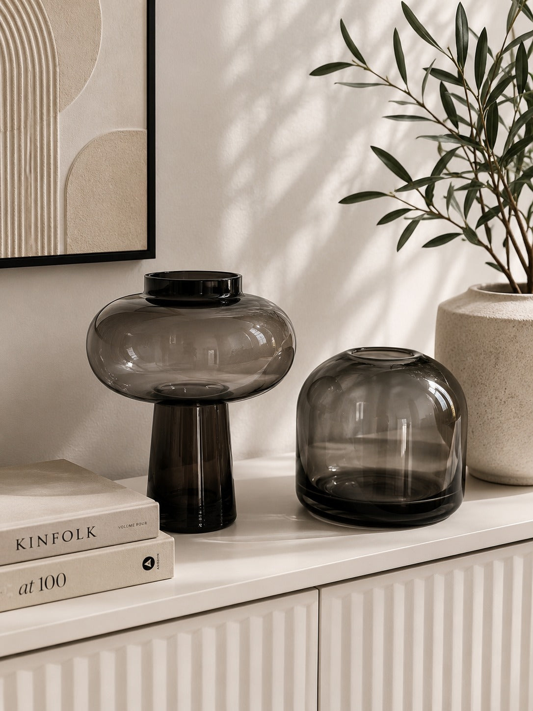 Smoky Glass Vases