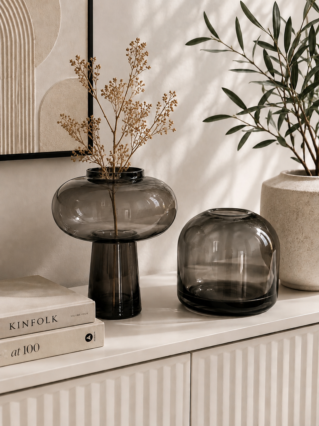 Smoky Glass Vases