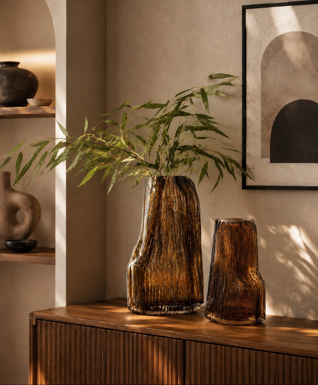 Caramel Glass Vases