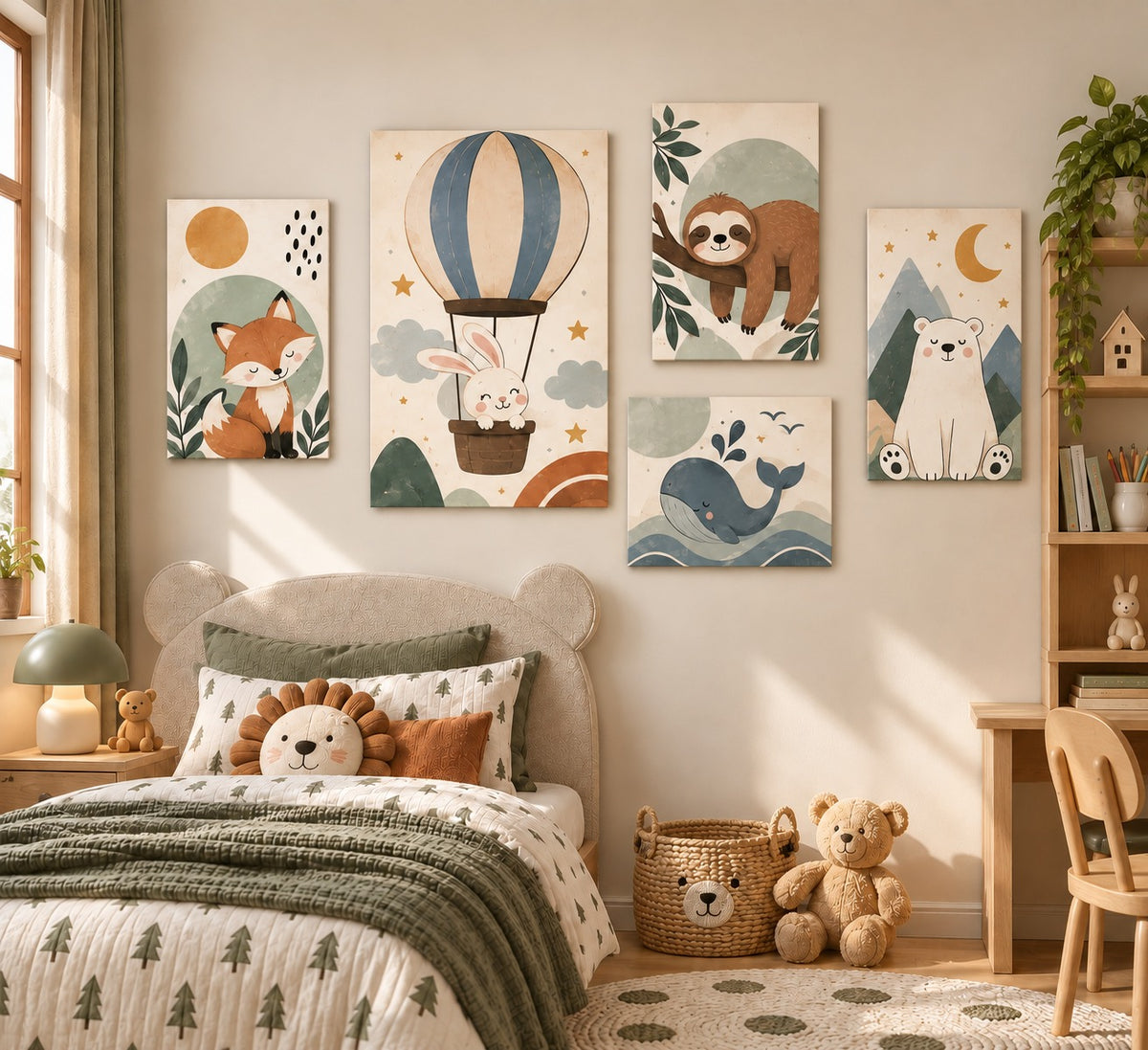 Little Forest Kids Room Wall Art Set