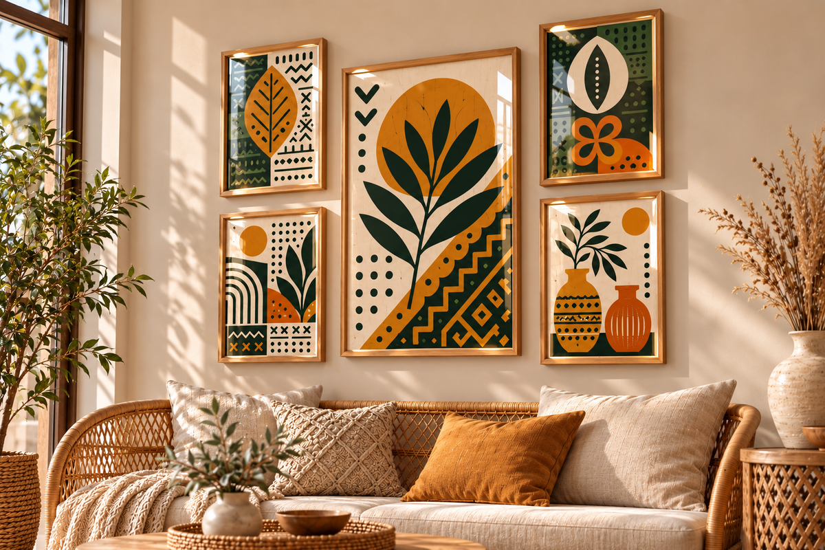 Olive & Ochre Collection- Wood frame with Glossy acrylic front cover
