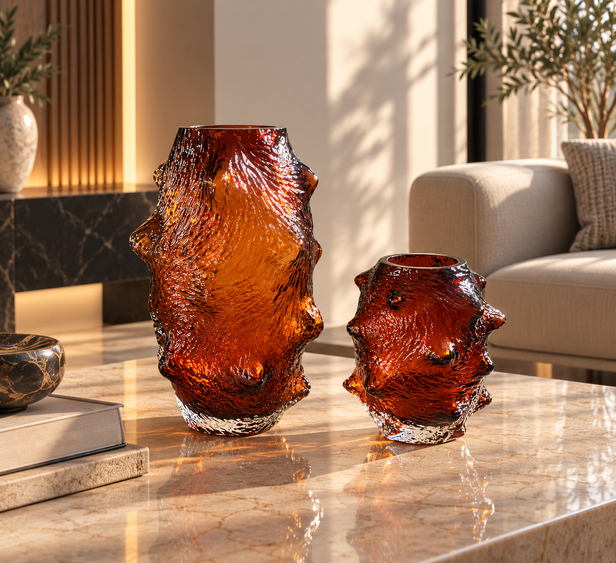 Amber Vase Set