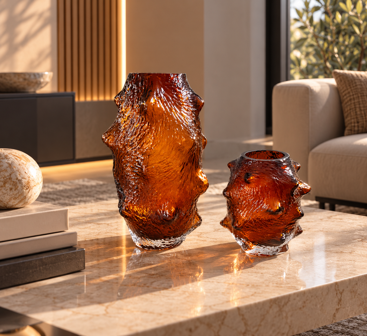 Amber Vase Set