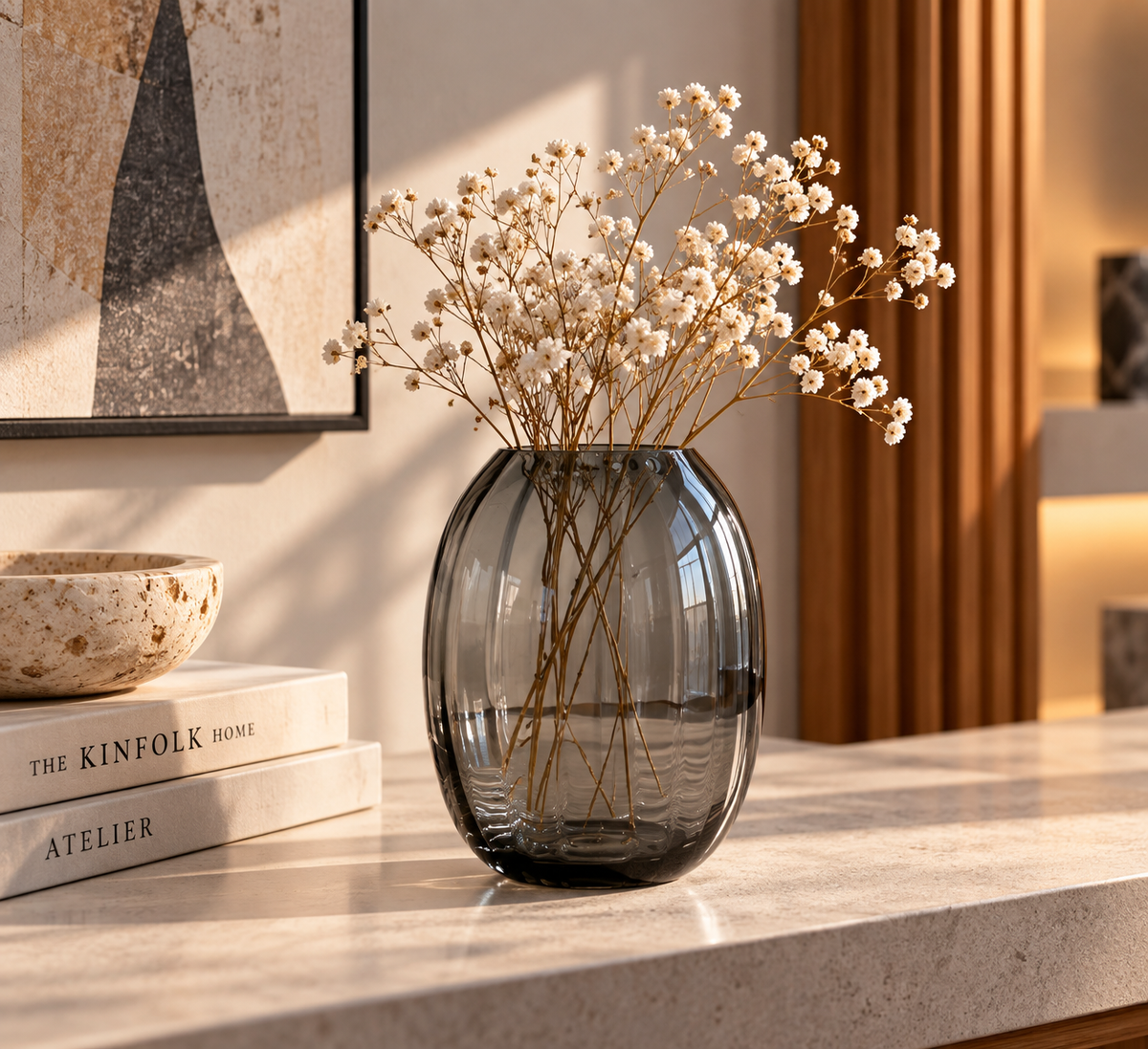 Oval glass Vase Set