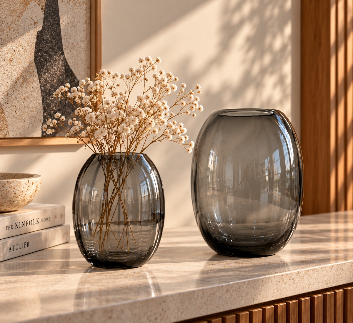 Oval glass Vase Set