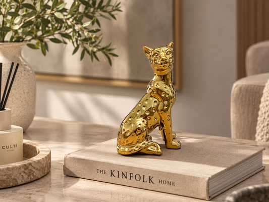 Golden Leopard sculpture Tray