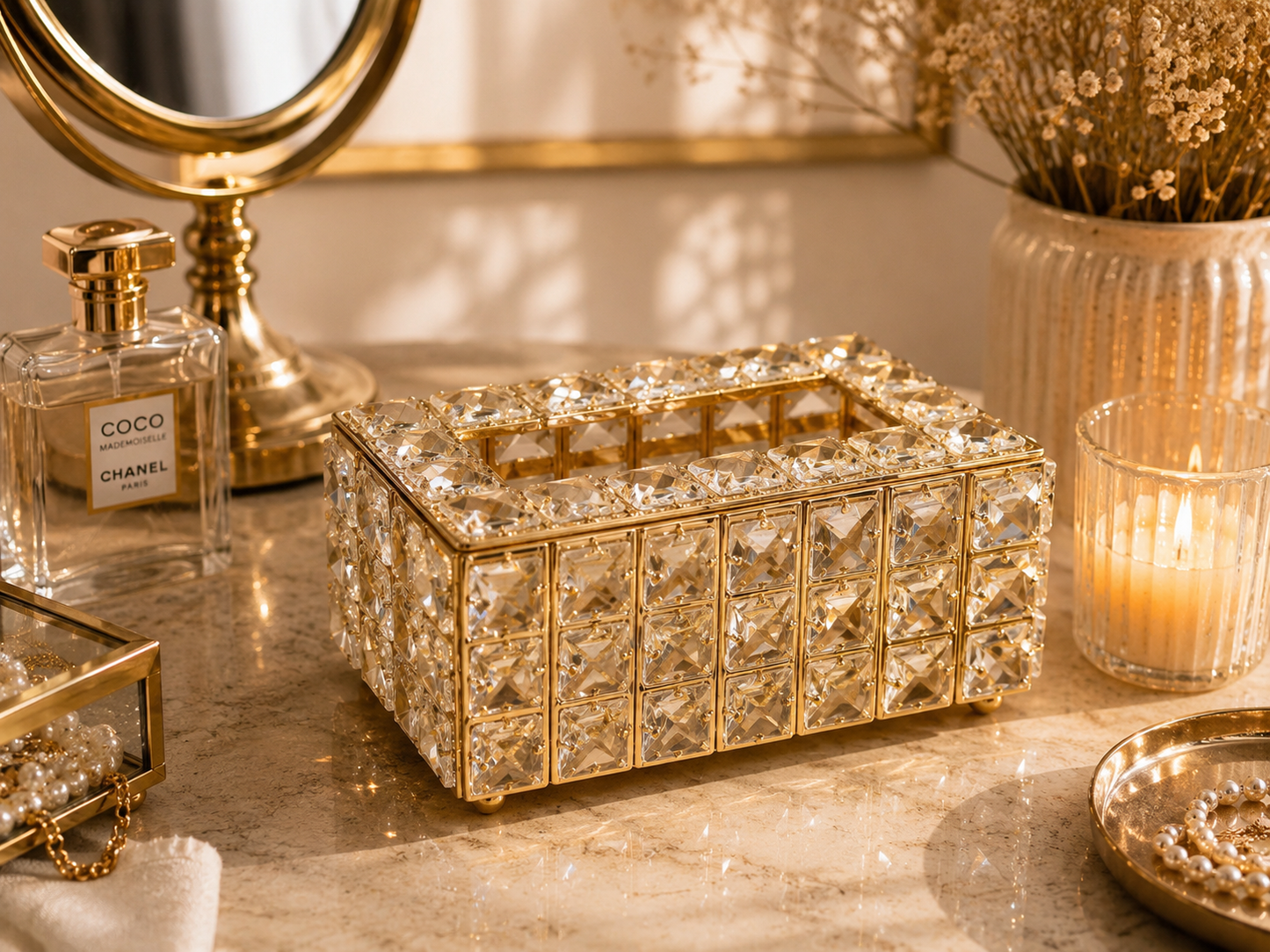 crystal tissue box
