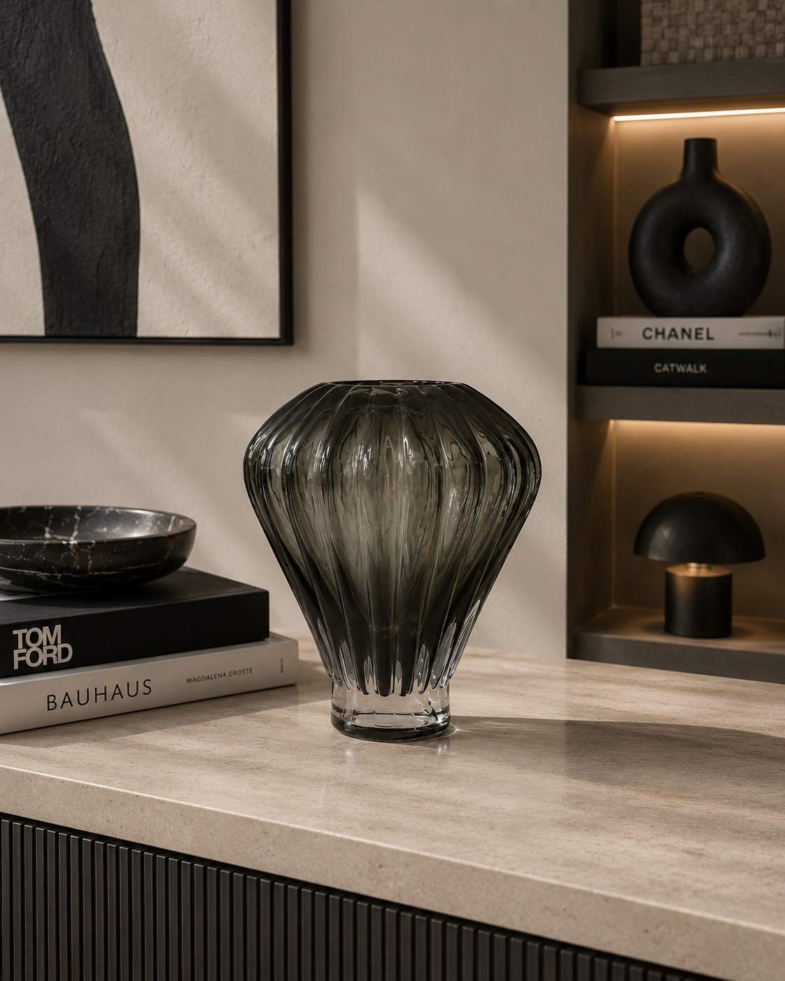 Black Diamond glass vase