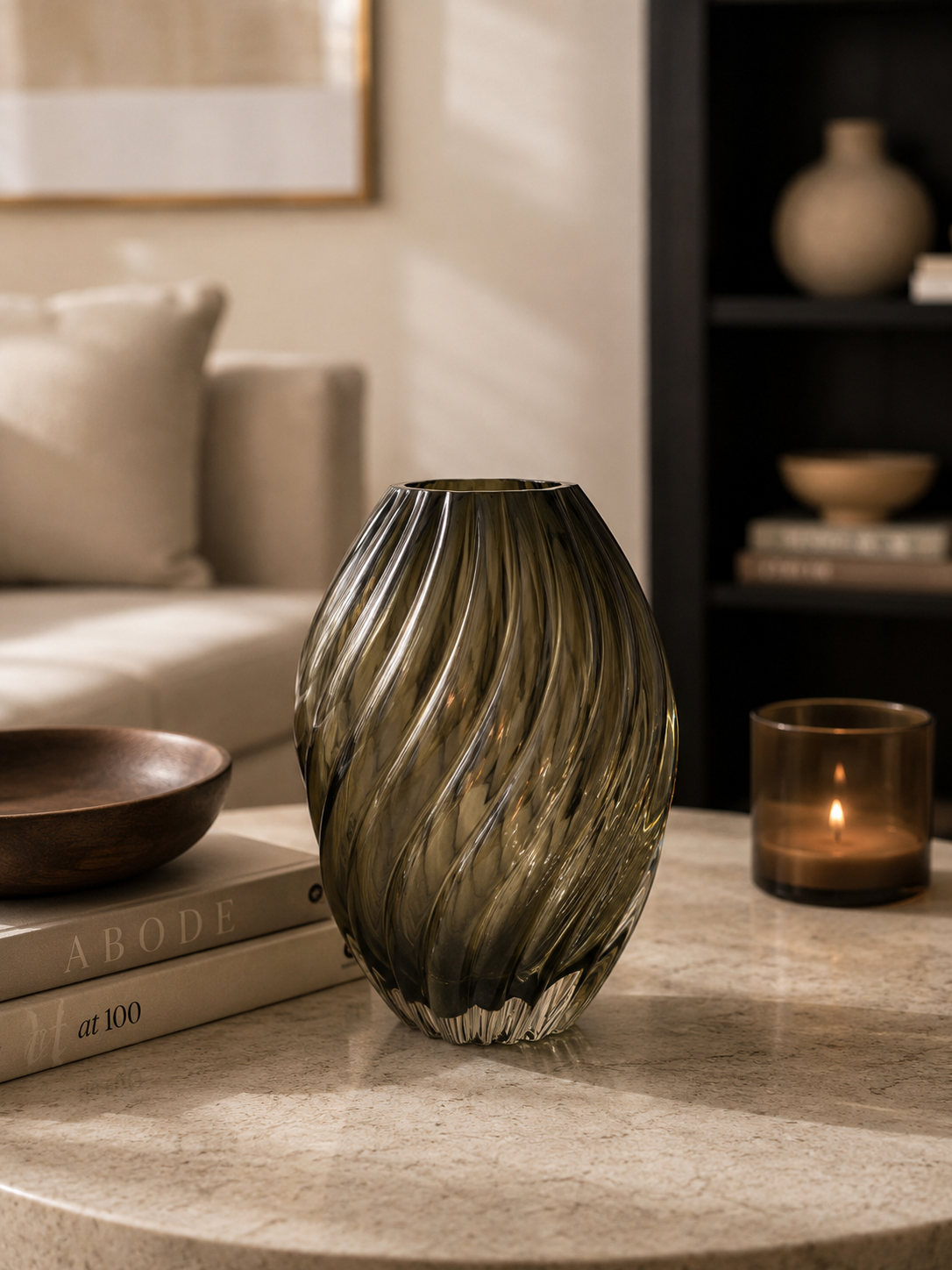 Black glass vase