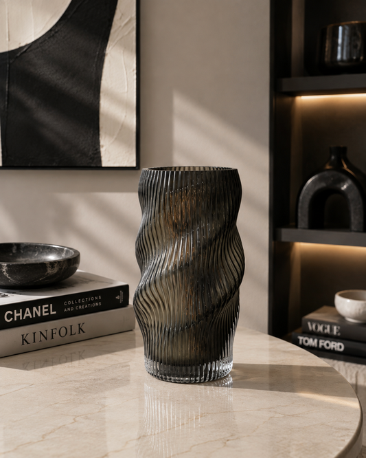 Ripple glass vase