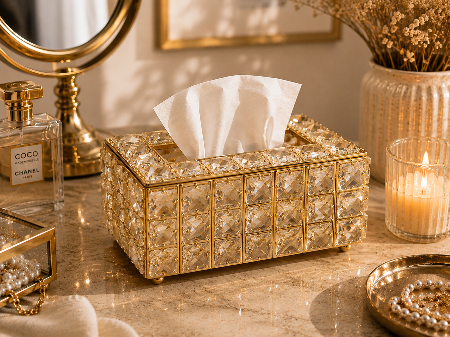 crystal tissue box
