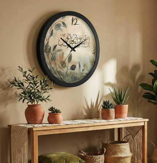 Islamic Wall clock with resin frame and glass cover
