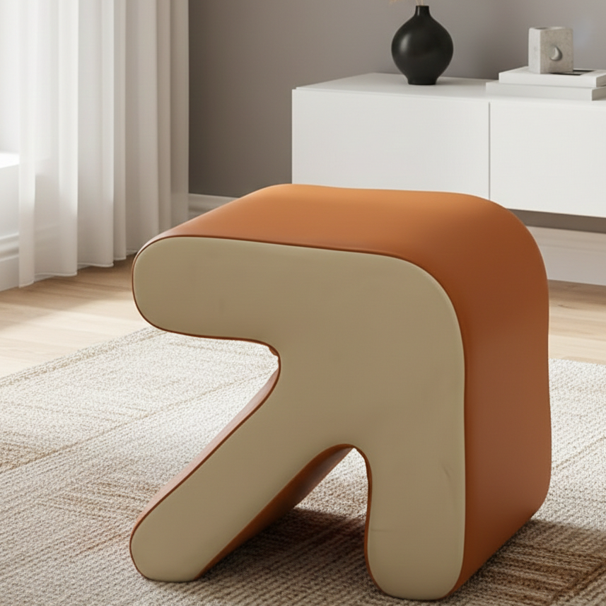 Leather Chic Arrow-Shaped PUFF